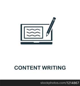 Content Writing icon vector illustration. Creative sign from passive income icons collection. Filled flat Content Writing icon for computer and mobile. Symbol, logo vector graphics.. Content Writing vector icon symbol. Creative sign from passive income icons collection. Filled flat Content Writing icon for computer and mobile