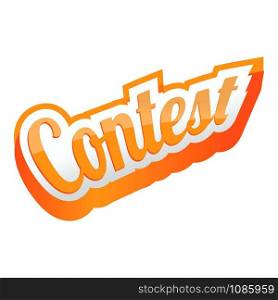 Contest text icon. Cartoon of contest text vector icon for web design isolated on white background. Contest text icon, cartoon style