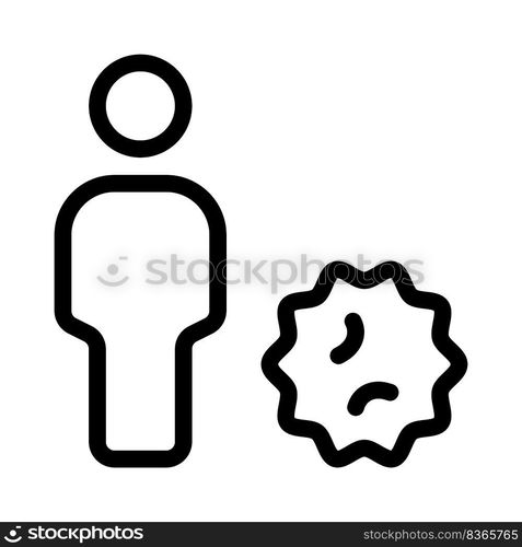 Continuous Corona virus affecting human being isolated on a white background