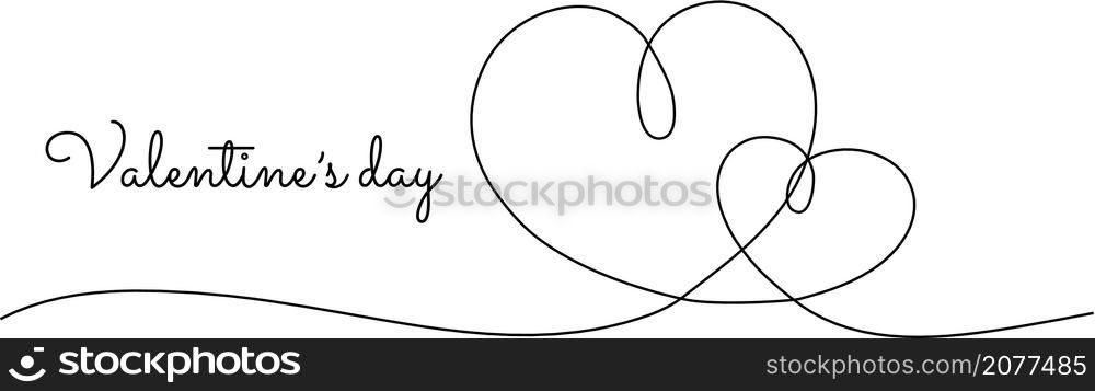 continuous line drawing a pair of heart vector illustration EPS10
