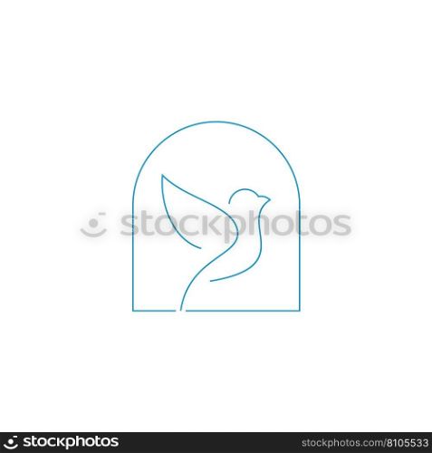 Continuous line drawing bird flying Royalty Free Vector