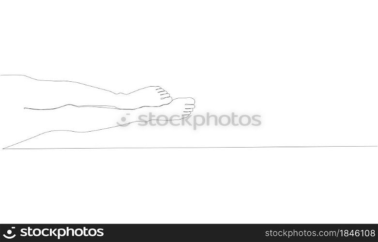 continuous line drawing of naked women legs. One line drawing abstract feet. Modern continuous line art of women foot, minimalist contour. continuous line drawing of naked women legs. One line drawing abstract feet. minimalist contour