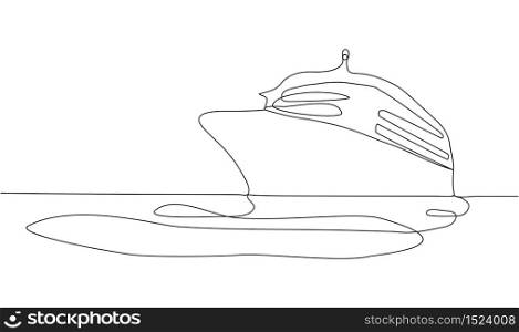 continuous line drawing of sailboat, yacht, ship, cruise linear. continuous line drawing of sailboat