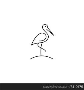 Continuous line drawing of swan gliding on water Vector Image