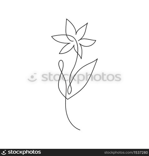 Continuous line hand drawing calligraphic vector flower. Concept logo beauty. Monoline spring floral design element in minimal style. Valentine love concept.. Continuous line hand drawing calligraphic vector flower. Concept logo beauty. Monoline spring floral design element in minimal style. Valentine love concept