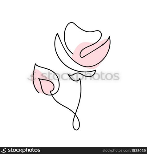 Continuous line hand drawing calligraphic vector flower rose concept logo beauty. Monoline spring floral design element in minimal style. Valentine love concept.. Continuous line hand drawing calligraphic vector flower rose concept logo beauty. Monoline spring floral design element in minimal style. Valentine love concept