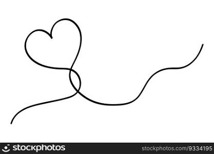 Continuous line heart. trendy simple love symbol illustration.