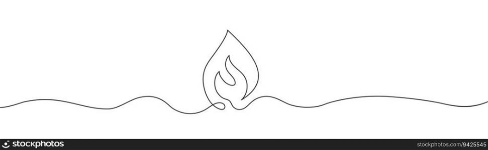 Continuous line in shape of flame on white background. Fire sign. Danger symbol. One line art. Simple design. Thin line sketch. Flat design. Vector illustration. Continuous line in shape of flame on white background. Fire sign. Danger symbol. One line art. Simple design. Thin line sketch. Flat design. Vector illustration.