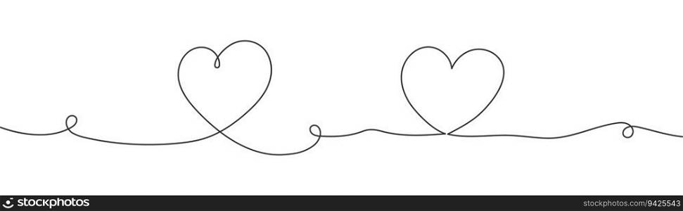 Continuous line in shape of heart on light background. St Valentine&rsquo;s day sign. Love symbol. One line art. Thin line sketch. Flat design. Vector illustration. Continuous line in shape of heart on light background. St Valentine&rsquo;s day sign. Love symbol. One line art. Thin line sketch. Flat design. Vector illustration.