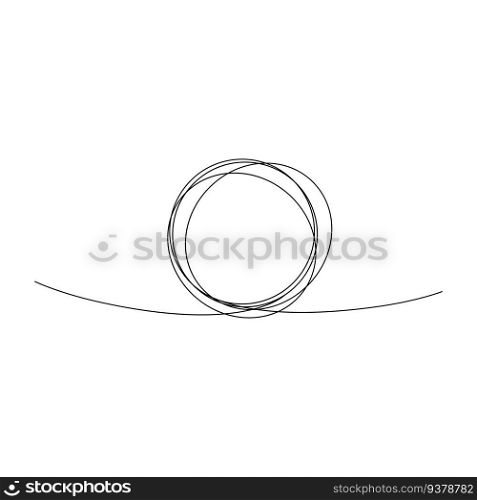 Continuous one line black circle. Vector illustration. EPS 10. stock image.. Continuous one line black circle. Vector illustration. EPS 10.