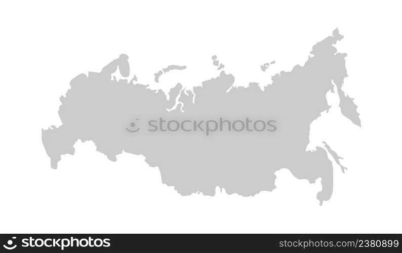 Contour conditional map of Russia. Flat map of the borders of the Russian Federation. Scalable design.