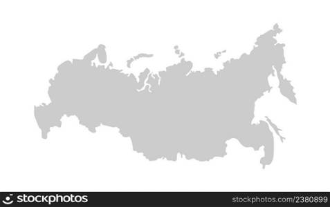 Contour conditional map of Russia. Flat map of the borders of the Russian Federation. Scalable design.