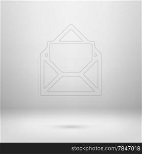 Contour icon in empty light interior for your creative project. EPS 10 Vector illustration. Used gradient mesh and transparency layers