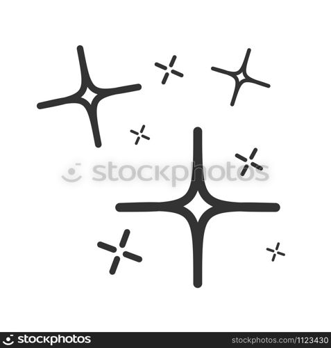 Contour icon with magic stars. the magic of magic. Flat style. Isolated on white background. Flat style