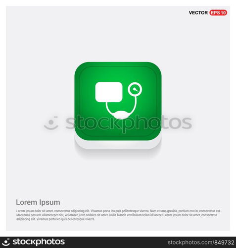 Contour medical mechanical tonometer iconGreen Web Button - Free vector icon