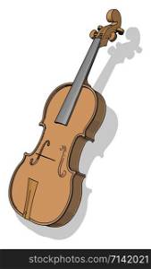 Contrabass, illustration, vector on white background.