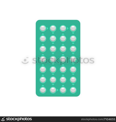 Contraceptive pills pack icon. Flat illustration of contraceptive pills pack vector icon for web design. Contraceptive pills pack icon, flat style
