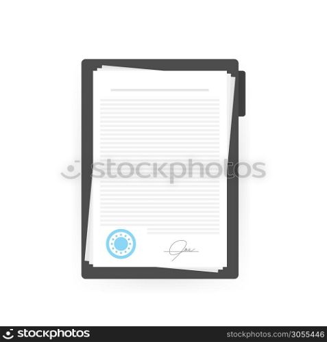 Contract agreement paper blank with seal. Vector illustration. Contract agreement paper blank with seal. Vector illustration.