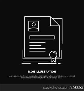 Contract, badge, Business, agreement, certificate Icon. Line vector symbol for UI and UX, website or mobile application. Vector EPS10 Abstract Template background