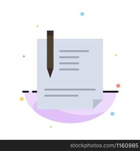 Contract, Document, File, Page, Paper, Sign, Signing Abstract Flat Color Icon Template
