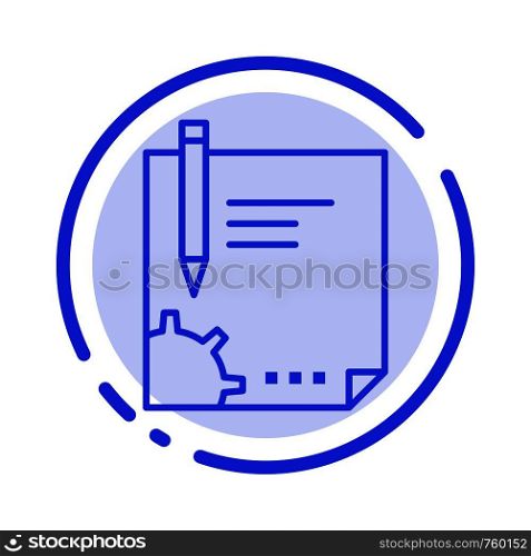 Contract, Document, File, Page, Paper, Sign, Signing Blue Dotted Line Line Icon