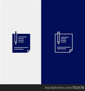 Contract, Document, File, Page, Paper, Sign, Signing Line and Glyph Solid icon Blue banner Line and Glyph Solid icon Blue banner