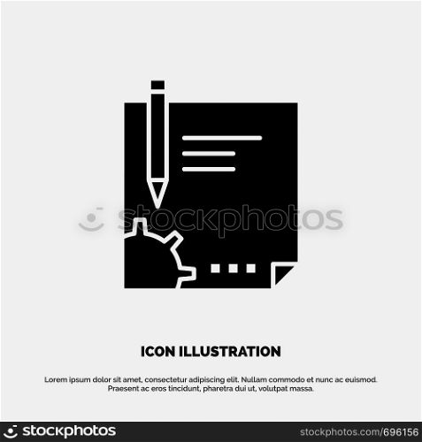 Contract, Document, File, Page, Paper, Sign, Signing solid Glyph Icon vector