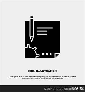 Contract, Document, File, Page, Paper, Sign, Signing solid Glyph Icon vector