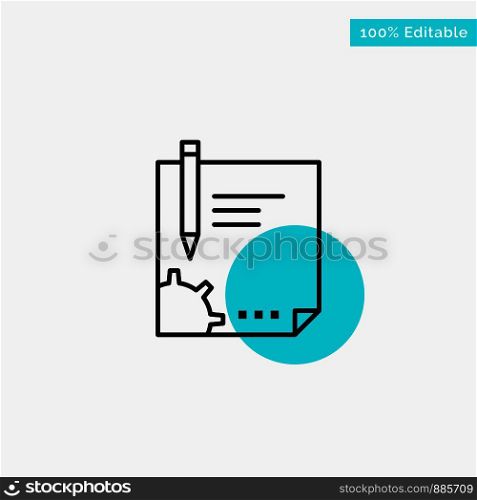 Contract, Document, File, Page, Paper, Sign, Signing turquoise highlight circle point Vector icon