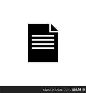 Contract Document. Flat Vector Icon illustration. Simple black symbol on white background. Contract Document sign design template for web and mobile UI element. Contract Document Flat Vector Icon