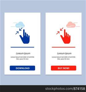 Contract, Gestures, Interface, Pinch, Touch Blue and Red Download and Buy Now web Widget Card Template