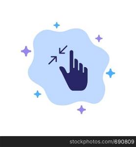Contract, Gestures, Interface, Pinch, Touch Blue Icon on Abstract Cloud Background