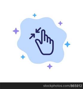 Contract, Gestures, Interface, Pinch, Touch Blue Icon on Abstract Cloud Background