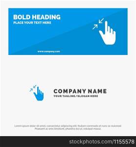 Contract, Gestures, Interface, Pinch, Touch SOlid Icon Website Banner and Business Logo Template