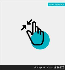 Contract, Gestures, Interface, Pinch, Touch turquoise highlight circle point Vector icon