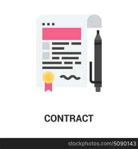 contract icon concept. Modern flat vector illustration icon design concept. Icon for mobile and web graphics. Flat symbol, logo creative concept. Simple and clean flat pictogram