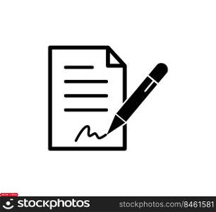 Contract icon vector flat style illustration