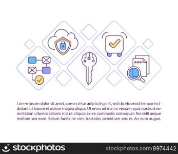 Contract lifecycle management concept icon with text. Streamlining business contracts efficiency. PPT page vector template. Brochure, magazine, booklet design element with linear illustrations. Contract lifecycle management concept icon with text