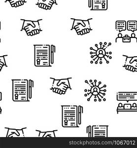 Contract Seamless Pattern Vector Thin Line. Illustrations. Contract Seamless Pattern Vector