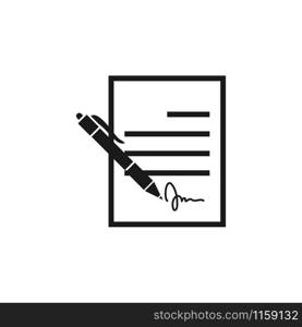 Contract sign icon design template vector isolated illustration. Contract sign icon design template vector isolated