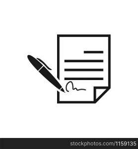 Contract sign icon design template vector isolated illustration. Contract sign icon design template vector isolated