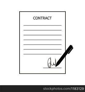 Contract vector icon. Contract signing