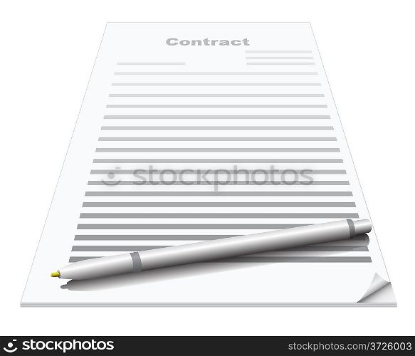 Contract with pen on it concept image.