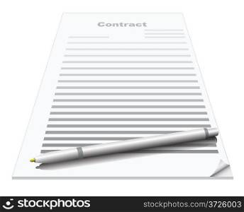 Contract with pen on it concept image.