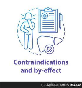 Contraindications and by effect blue gradient concept icon. Keto diet idea thin line illustration. Ketogenic therapy. Treatment warning. Side symptoms. Vector isolated outline drawing