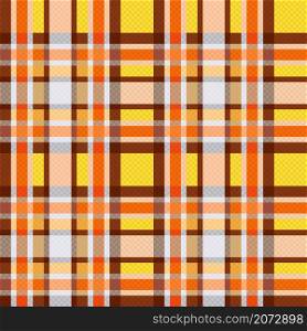 Contrast multicolor tartan Scottish seamless pattern in yellow, orange, grey and brown hues, texture for tartan, plaid, tablecloths, clothes, bedding, blankets and other textile