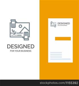 Contribution, Distribution, Dividend, Image, Photo Grey Logo Design and Business Card Template