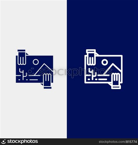 Contribution, Distribution, Dividend, Image, Photo Line and Glyph Solid icon Blue banner Line and Glyph Solid icon Blue banner