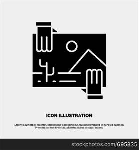 Contribution, Distribution, Dividend, Image, Photo solid Glyph Icon vector