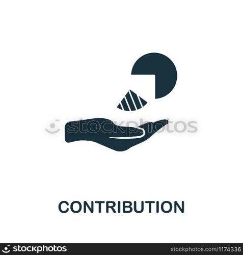 Contribution vector icon illustration. Creative sign from investment icons collection. Filled flat Contribution icon for computer and mobile. Symbol, logo vector graphics.. Contribution vector icon symbol. Creative sign from investment icons collection. Filled flat Contribution icon for computer and mobile